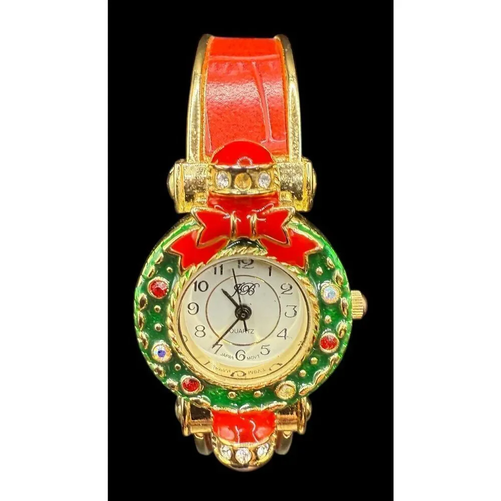 Christmas Holiday Ladies Bangle Quartz Wristwatch